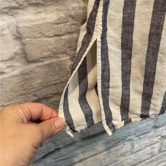 J.Crew Women's Extra Small Striped Linen Blend Tunic Cover-Up Dress. - Picture 4 of 7